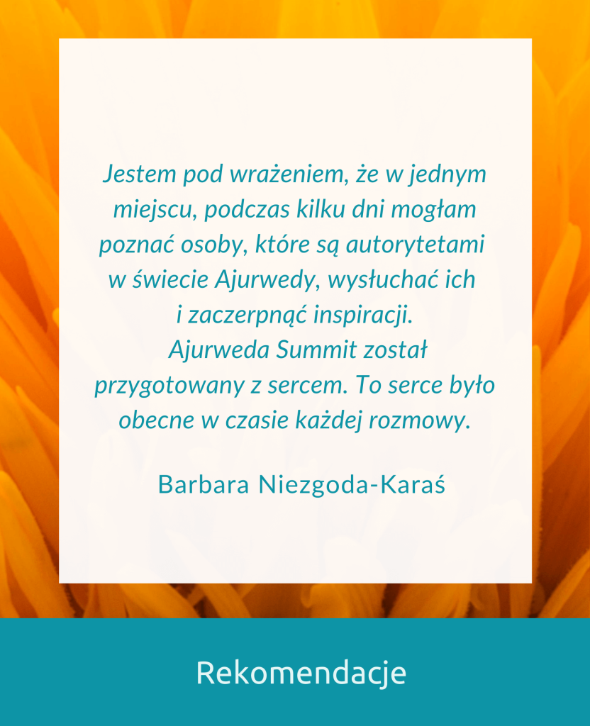 Ajurweda Summit 2020 Rekomendacje 1
